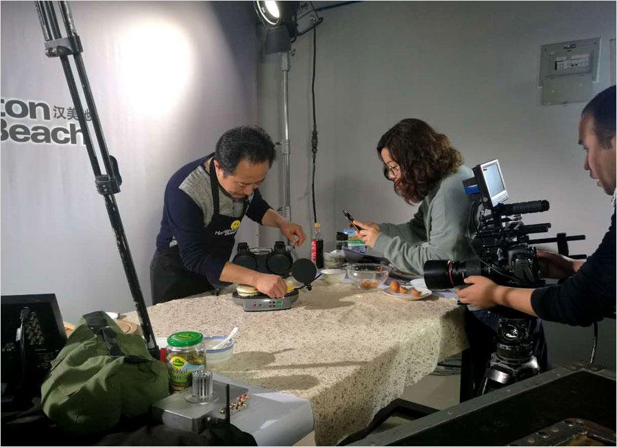 漢美馳雙盤早餐機(jī)視頻拍攝現(xiàn)場