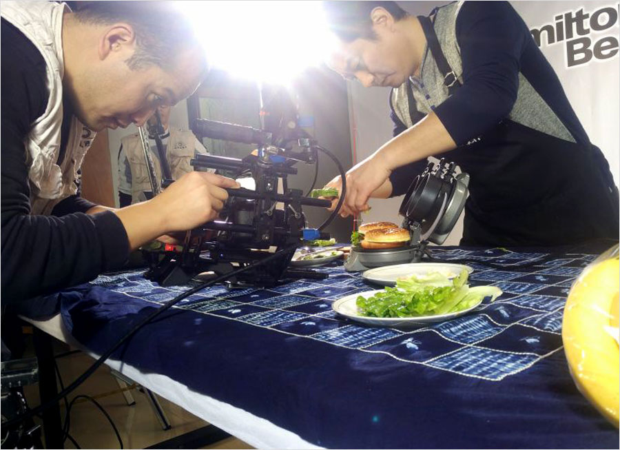 漢美馳雙盤早餐機(jī)視頻拍攝現(xiàn)場