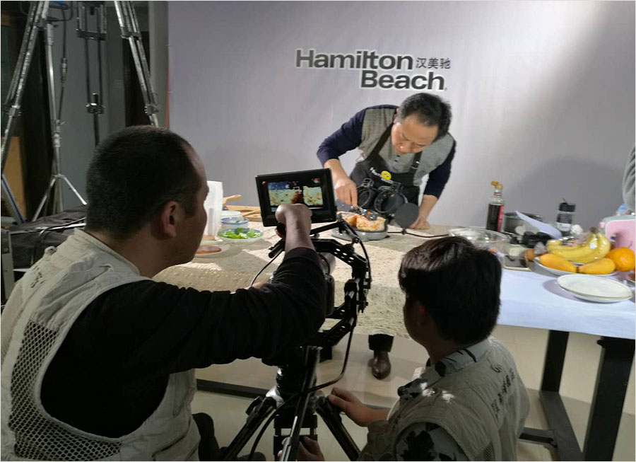 漢美馳雙盤早餐機(jī)視頻拍攝現(xiàn)場
