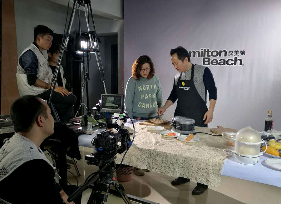 漢美馳雙盤早餐機(jī)視頻拍攝現(xiàn)場